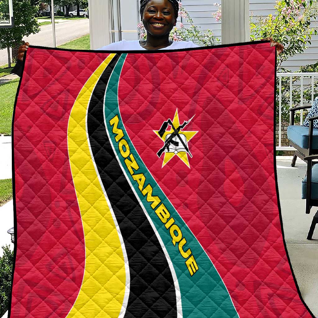 Mozambique Quilt Red Yellow Green Wave Design TS04