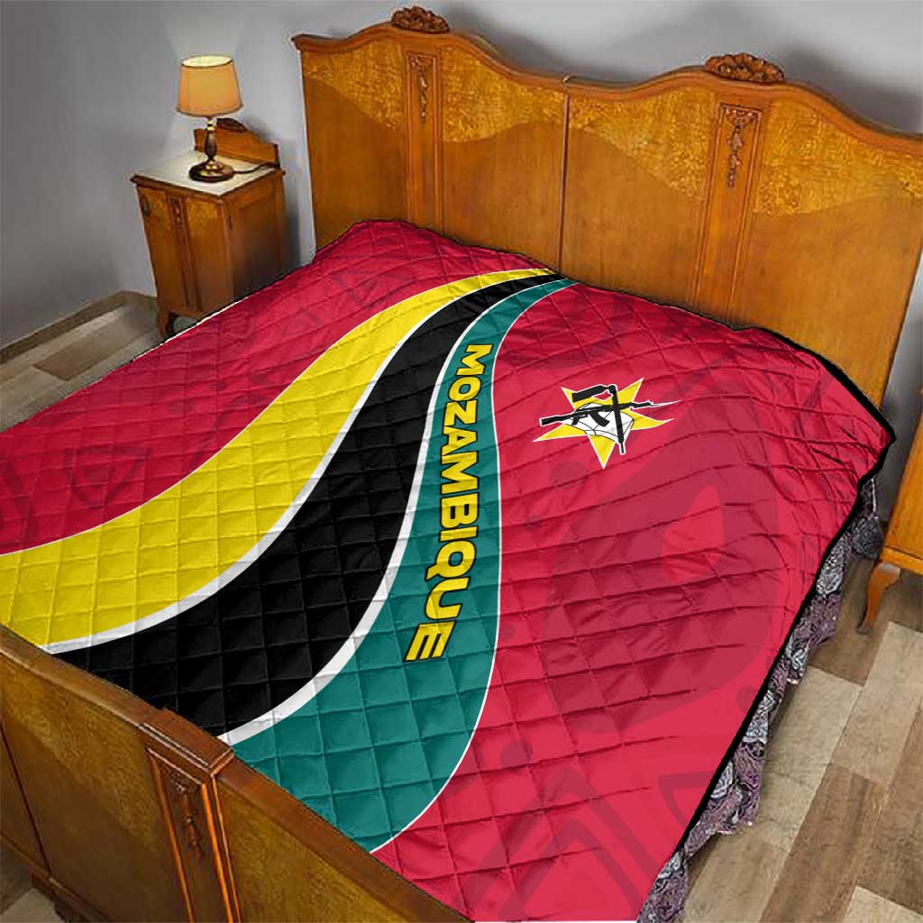 Mozambique Quilt Red Yellow Green Wave Design TS04
