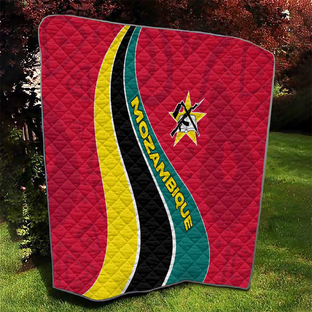 Mozambique Quilt Red Yellow Green Wave Design TS04