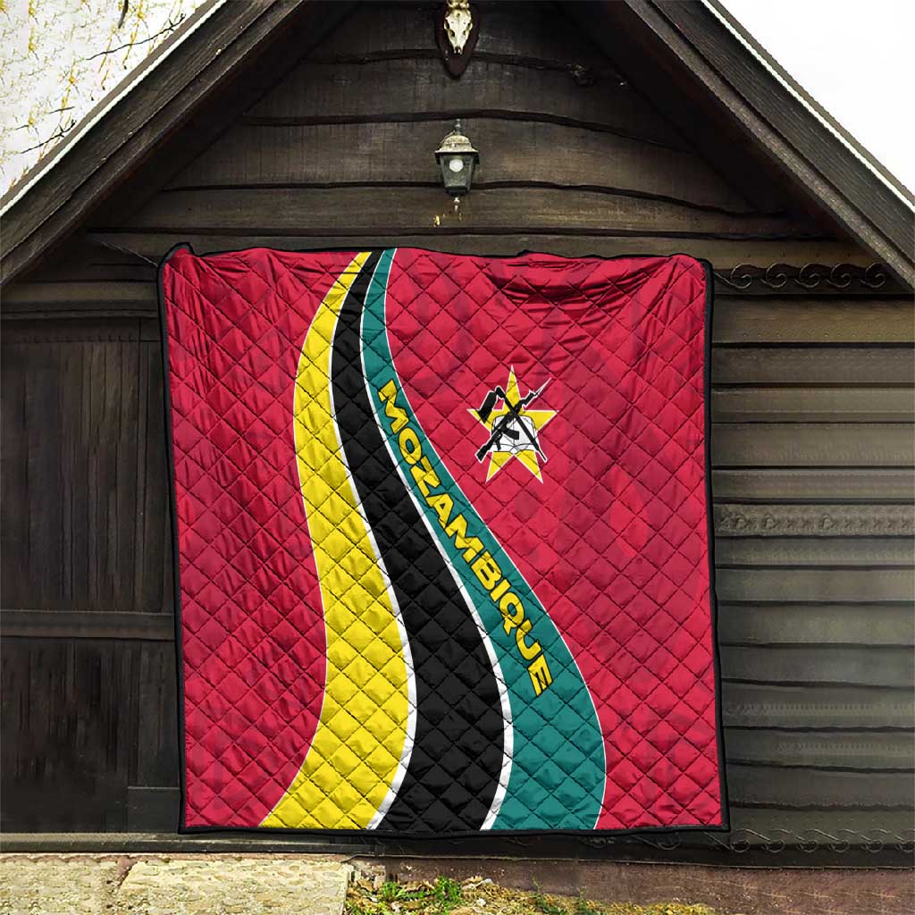 Mozambique Quilt Red Yellow Green Wave Design TS04