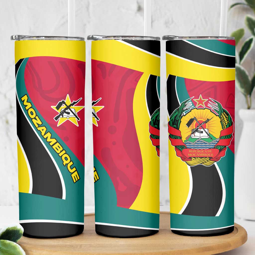 Mozambique Skinny Tumbler Red Yellow Green Wave Design TS04