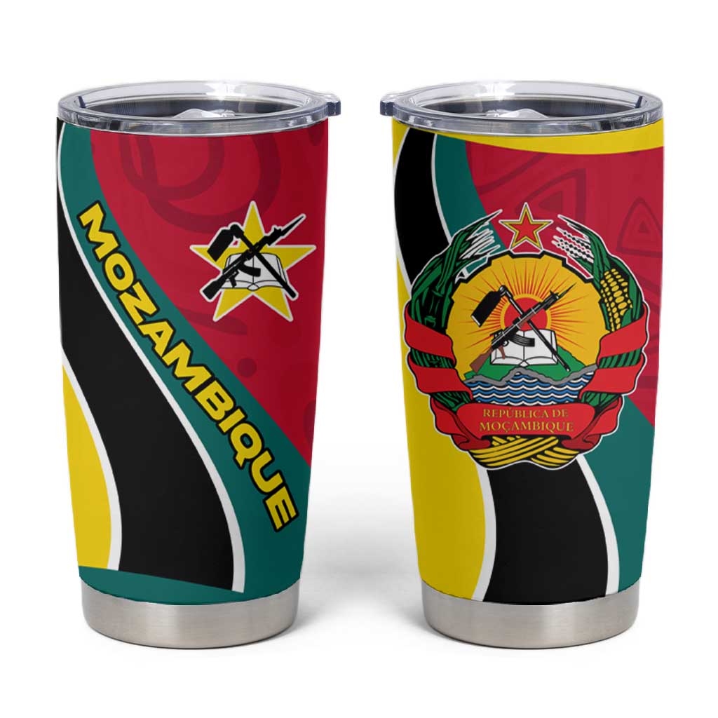 Mozambique Tumbler Cup Red Yellow Green Wave Design TS04