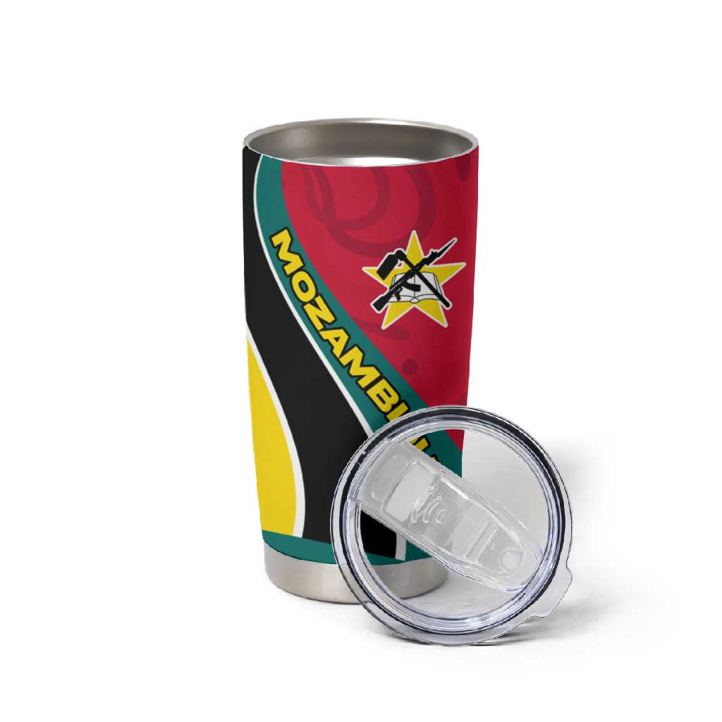 Mozambique Tumbler Cup Red Yellow Green Wave Design TS04