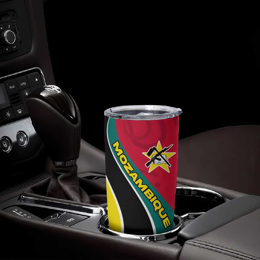 Mozambique Tumbler Cup Red Yellow Green Wave Design TS04