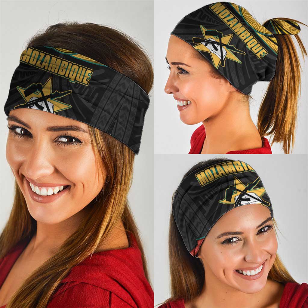 Mozambique Neck Gaiter with Black Red Tribal Design and National Map Pattern TS04