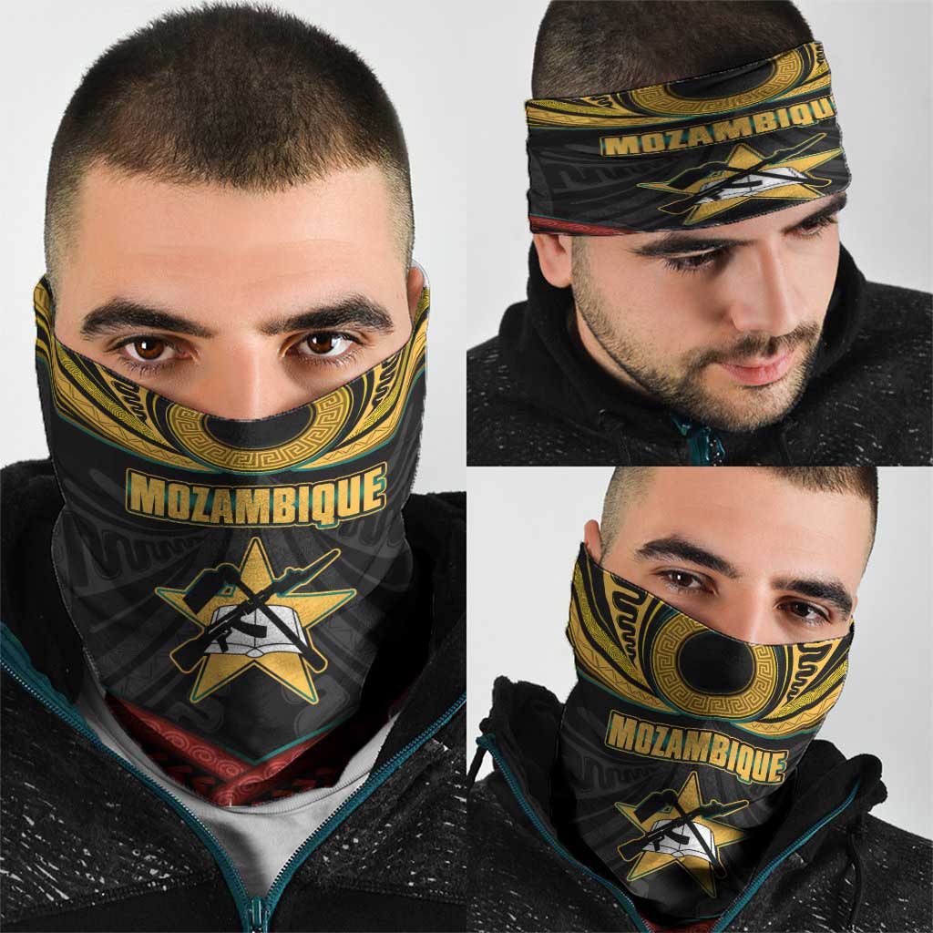 Mozambique Neck Gaiter with Black Red Tribal Design and National Map Pattern TS04