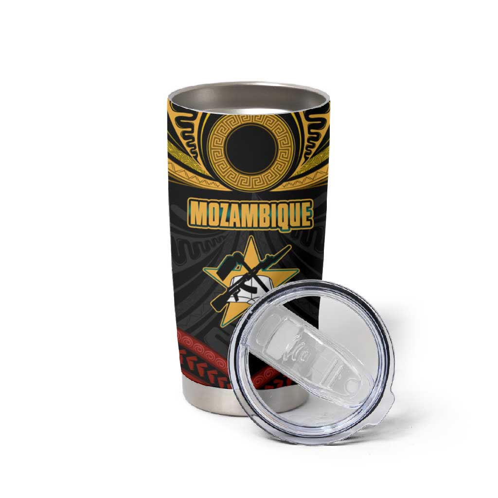 Mozambique Tumbler Cup Black Red Tribal Design Map TS04