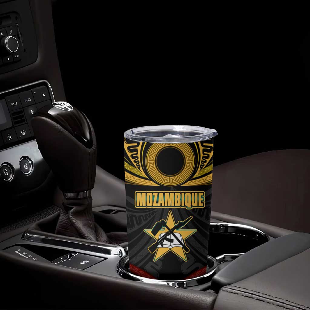 Mozambique Tumbler Cup Black Red Tribal Design Map TS04