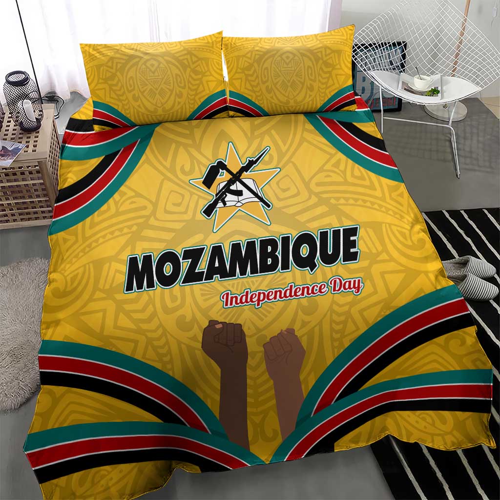 Mozambique Bedding Set Yellow Red Green Swirl Independence Day TS04