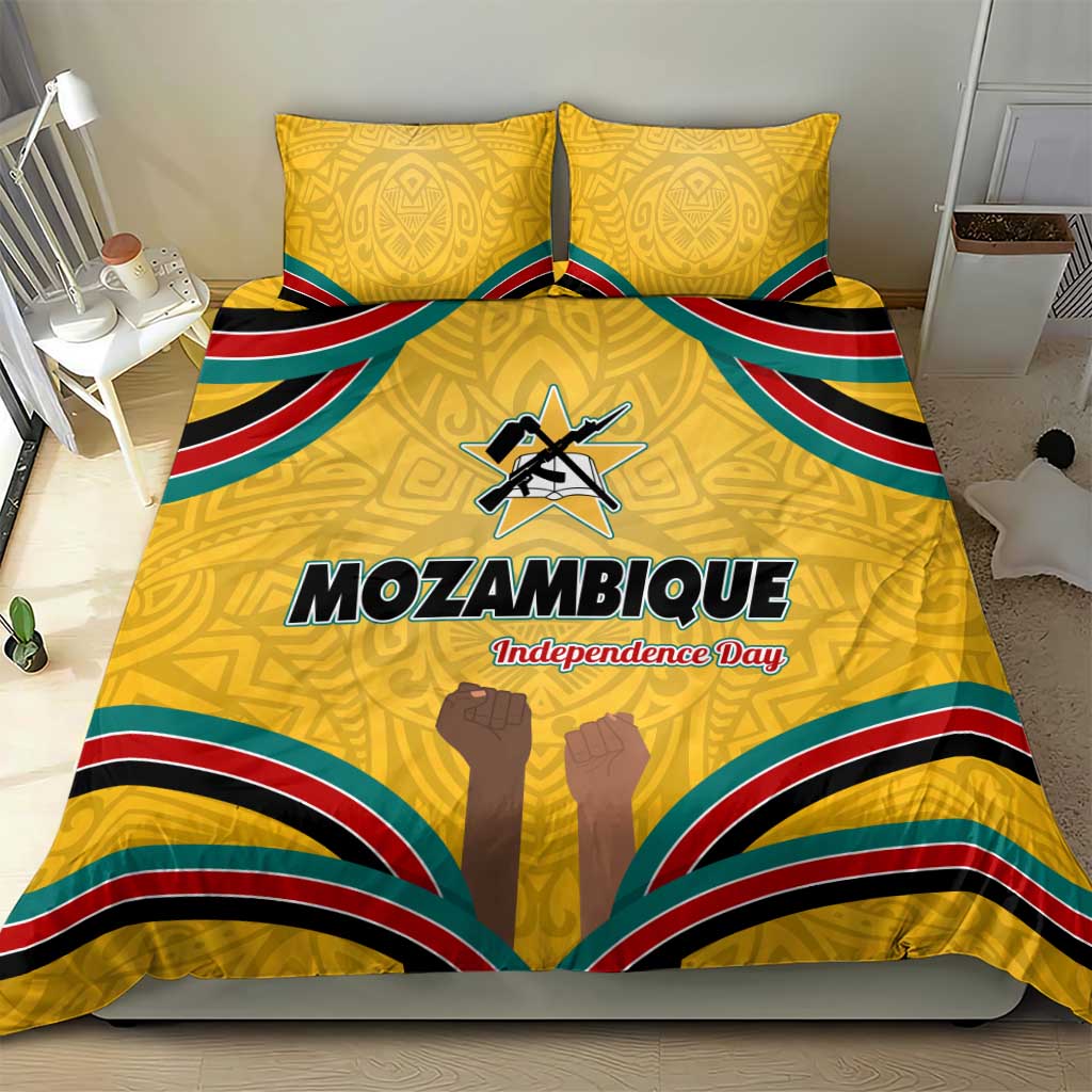 Mozambique Bedding Set Yellow Red Green Swirl Independence Day TS04