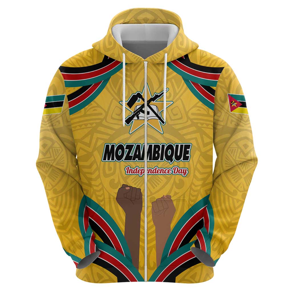 Mozambique Hoodie with Yellow Red Green Swirl Design and Independence Day TS04