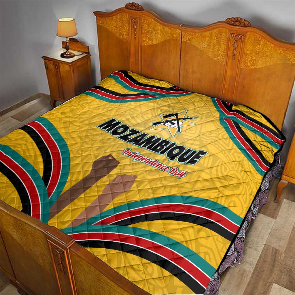 Mozambique Quilt Yellow Red Green Swirl Independence Day TS04