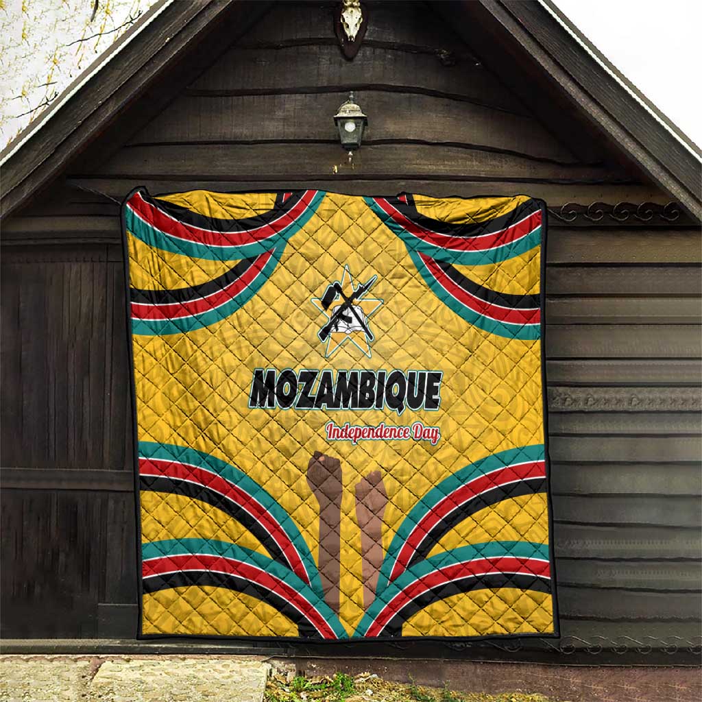 Mozambique Quilt Yellow Red Green Swirl Independence Day TS04