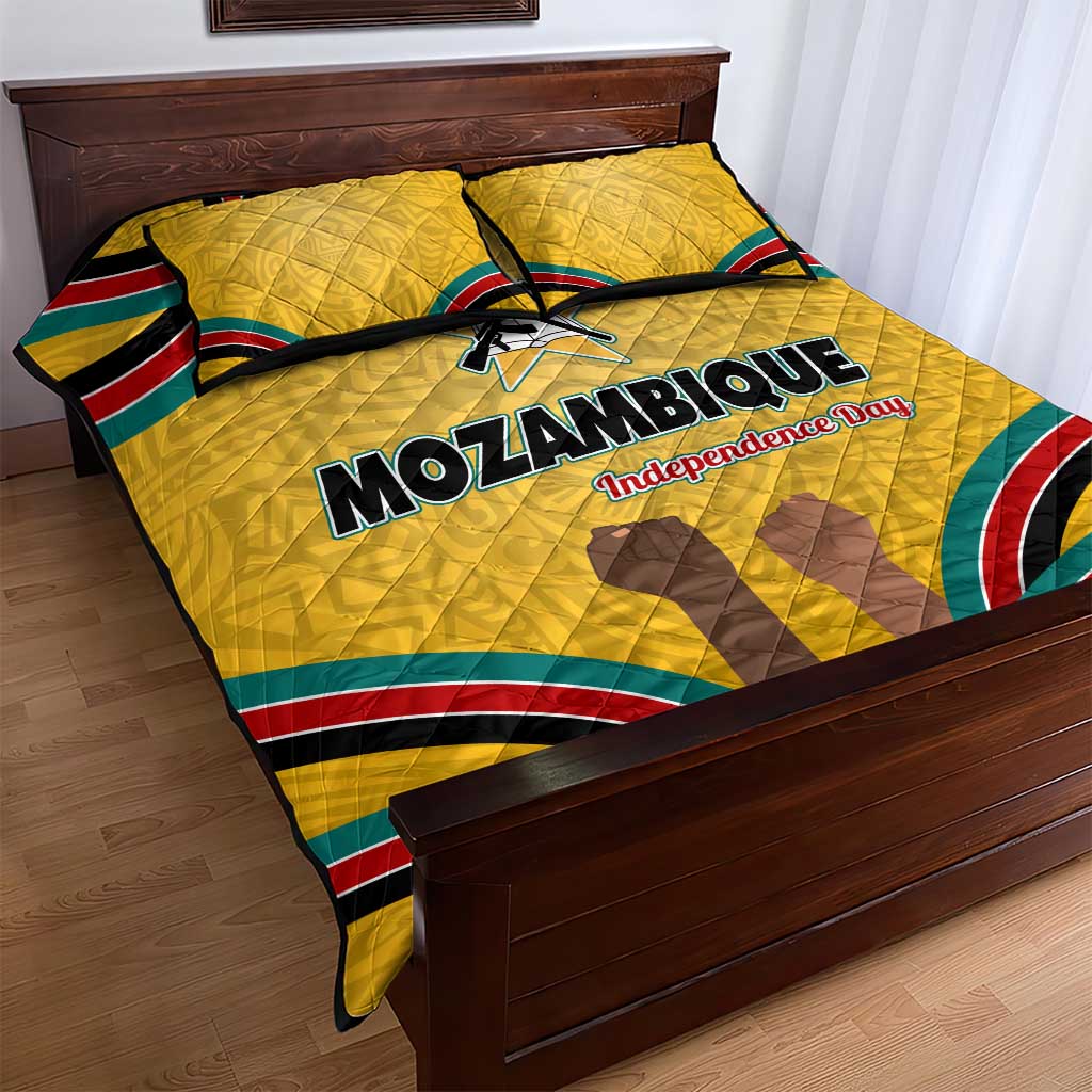 Mozambique Quilt Bed Set Yellow Red Green Swirl Independence Day TS04