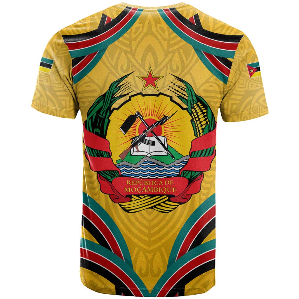 Mozambique T shirt Yellow Red Green Swirl Independence Day TS04