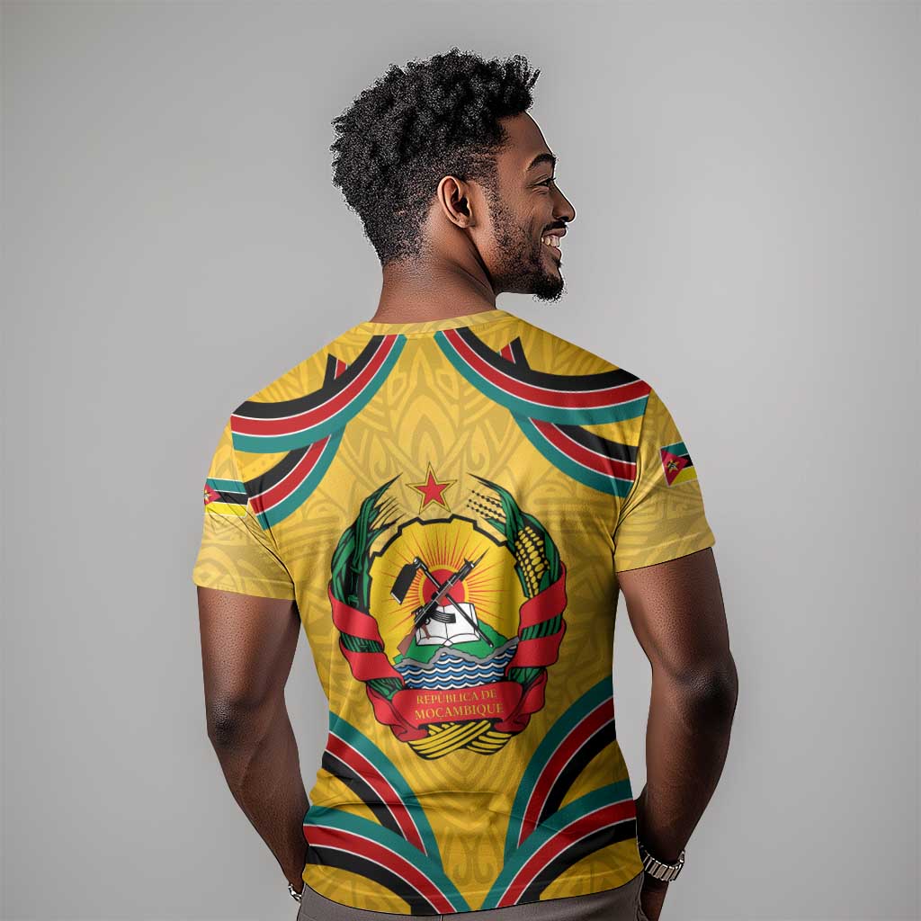 Mozambique T shirt Yellow Red Green Swirl Independence Day TS04