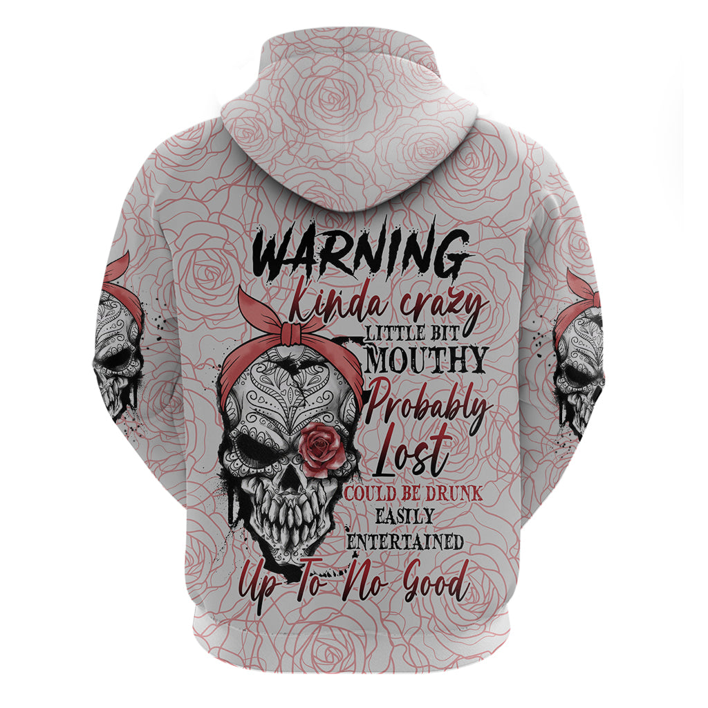 Warning Kinda Crazy Tattooed Girl Rose Hoodie TS04