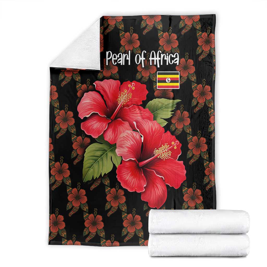 Uganda Blanket - Hibiscus Flower Pattern and The Pearl of Africa Text TS04