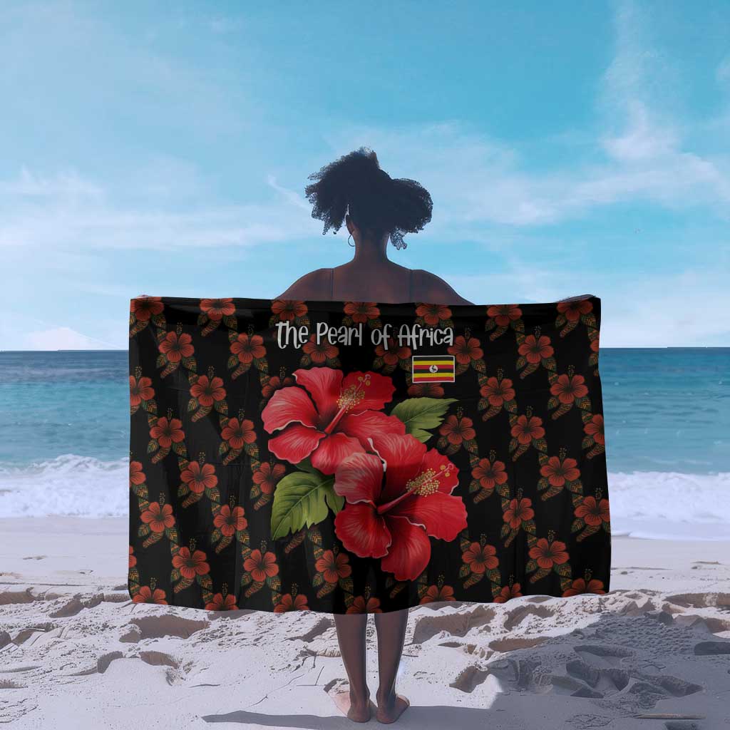 Uganda Sarong - Hibiscus Flower Pattern and The Pearl of Africa Text TS04