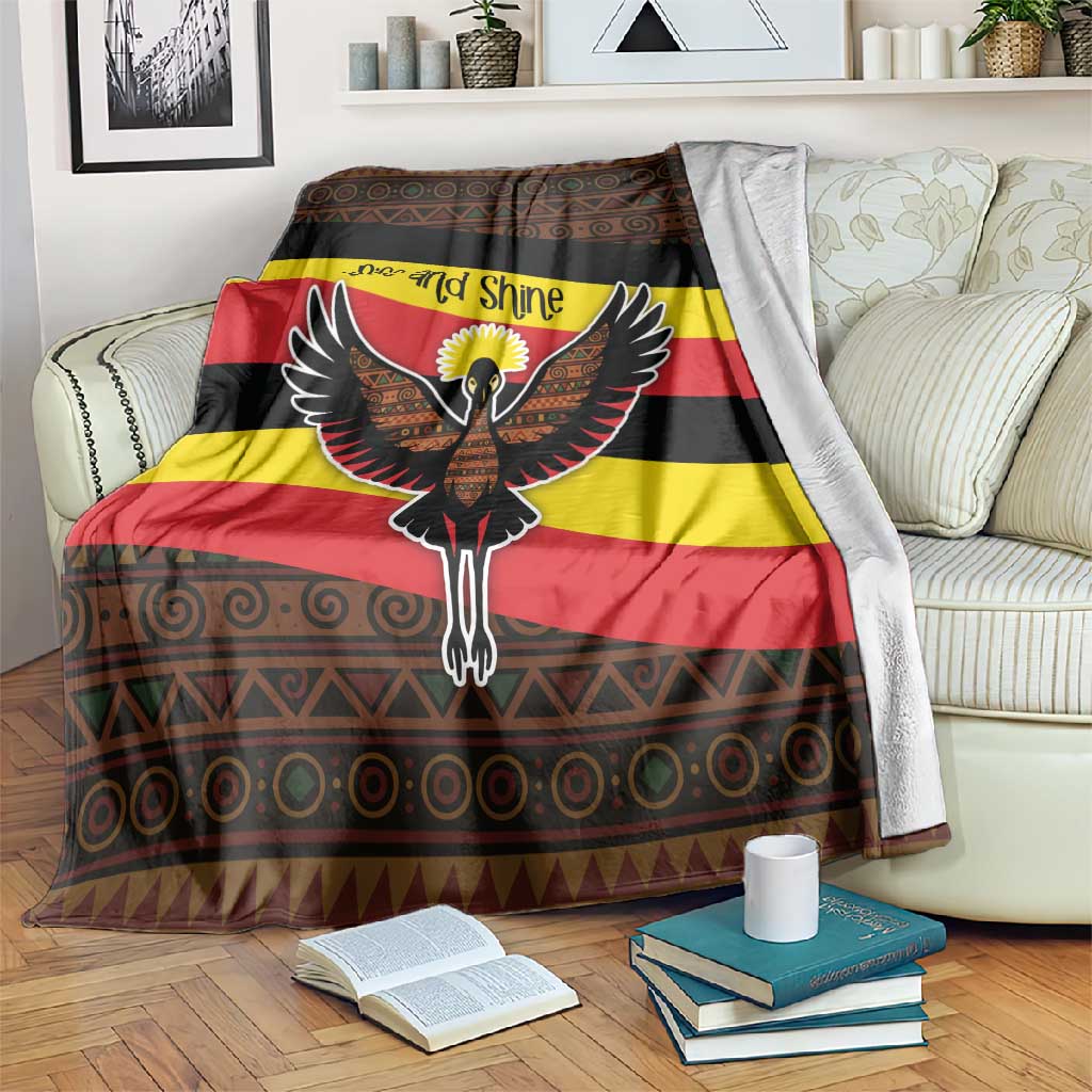 Uganda Blanket - Crested Crane and Rise and Shine Tribal Pattern Design TS04