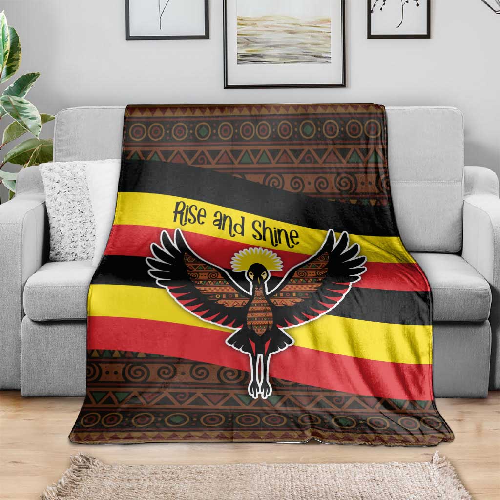 Uganda Blanket - Crested Crane and Rise and Shine Tribal Pattern Design TS04
