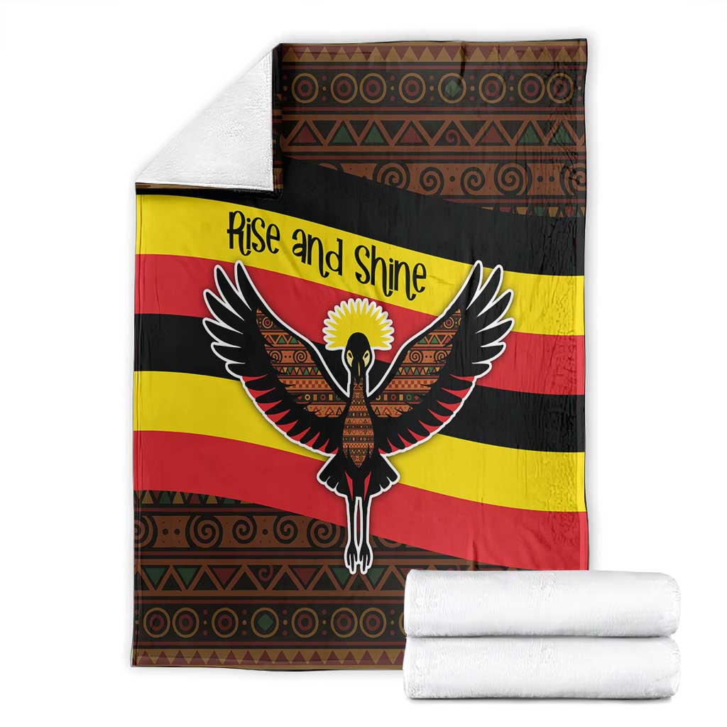 Uganda Blanket - Crested Crane and Rise and Shine Tribal Pattern Design TS04