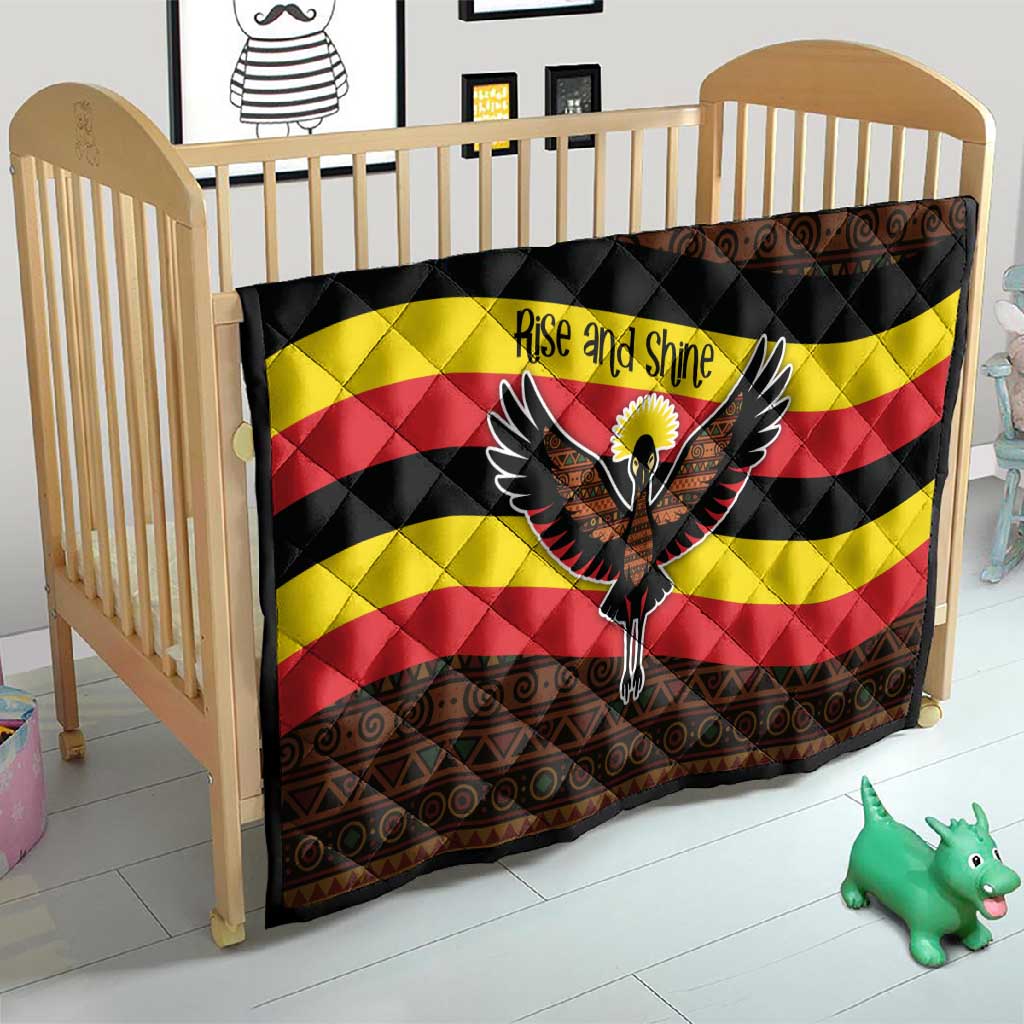 Uganda Quilt - Crested Crane and Rise and Shine Tribal Pattern Design TS04