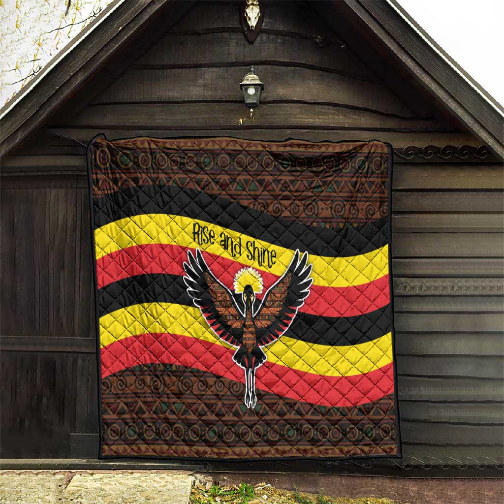 Uganda Quilt - Crested Crane and Rise and Shine Tribal Pattern Design TS04