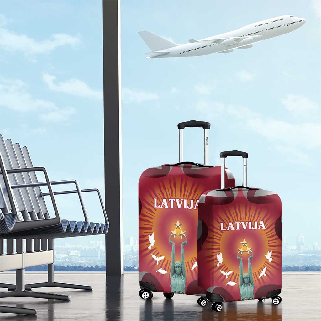 Latvia Luggage Cover with Freedom Monument and Doves Graphic  18 November 1918 Design TS04
