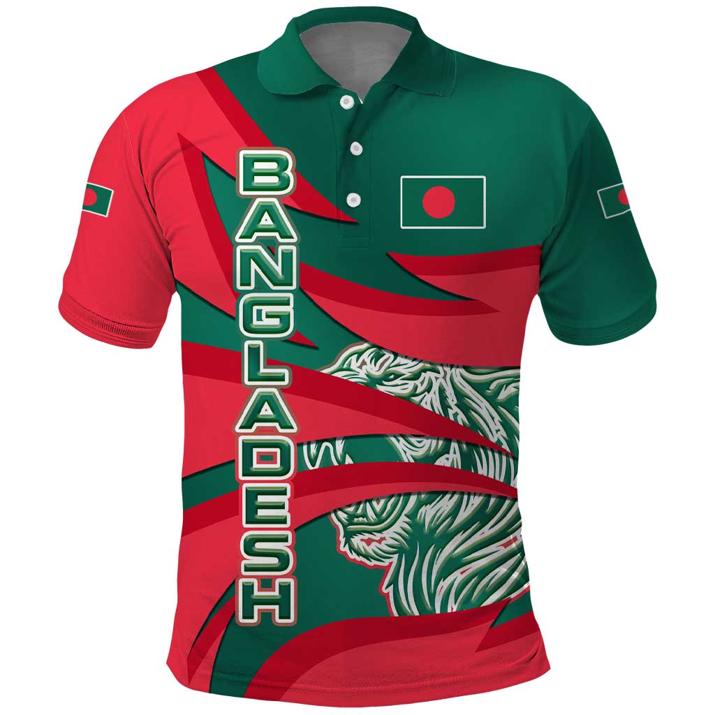 Bangladesh Polo Shirt with Tiger Bengal Design and National Emblem Motif TS04