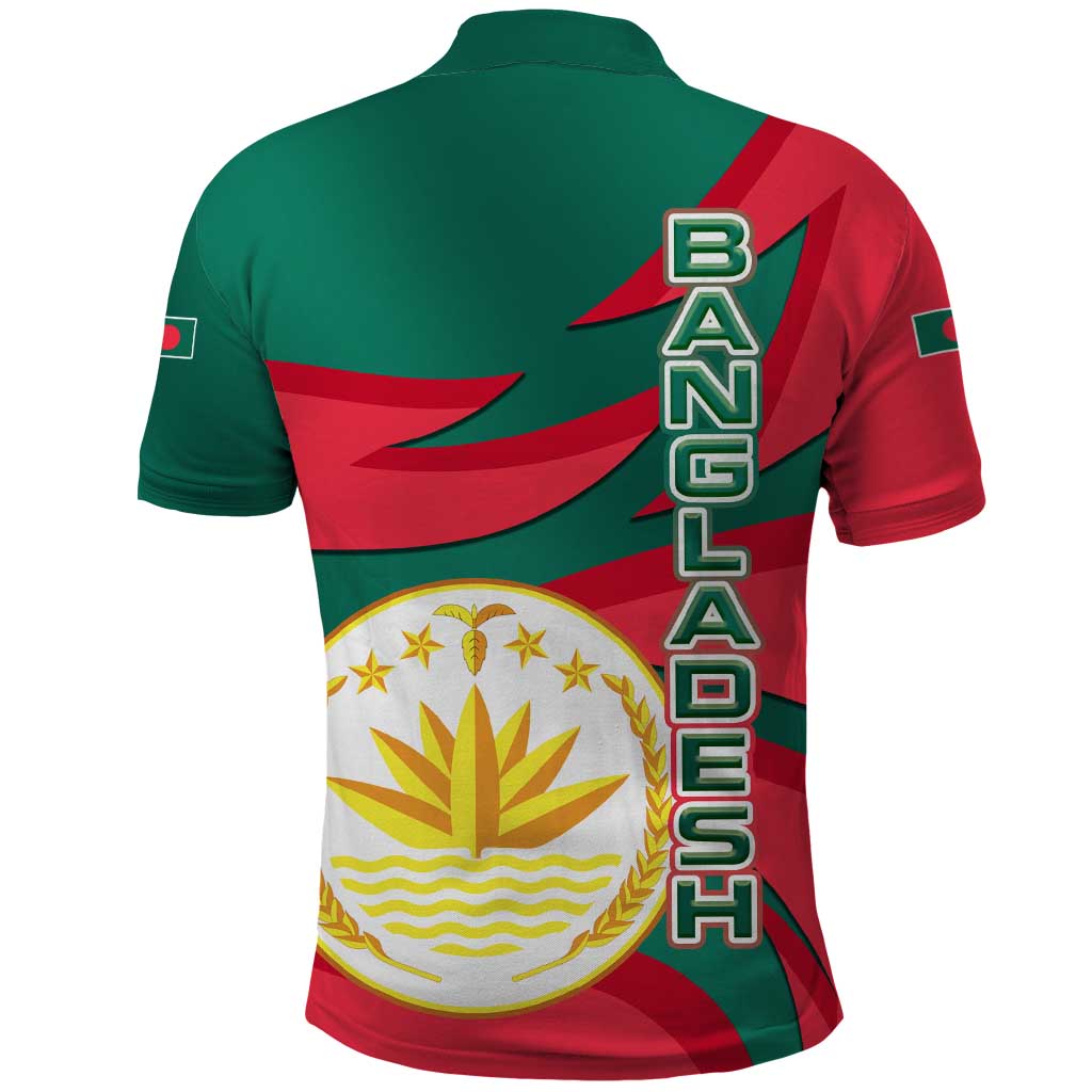 Bangladesh Polo Shirt with Tiger Bengal Design and National Emblem Motif TS04