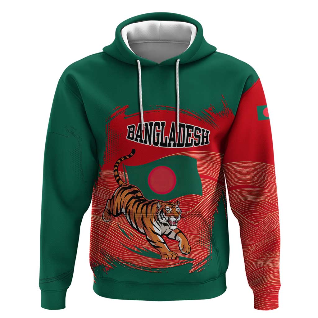 Bangladesh Flag Hoodie with Royal Bengal Tiger Design TS04