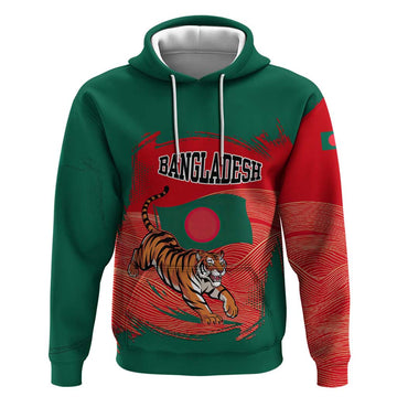 Bangladesh Flag Hoodie with Royal Bengal Tiger Design TS04