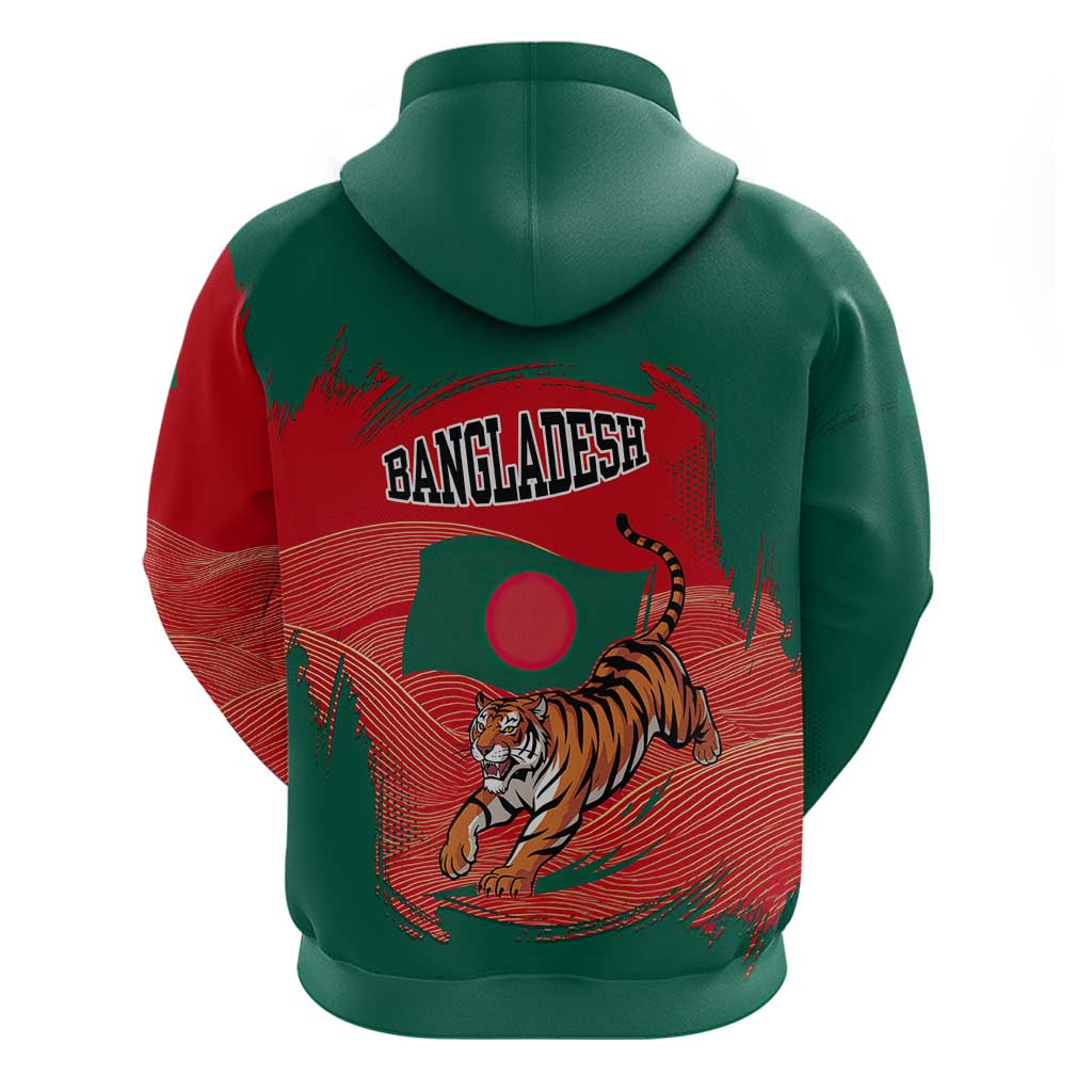 Bangladesh Flag Hoodie with Royal Bengal Tiger Design TS04