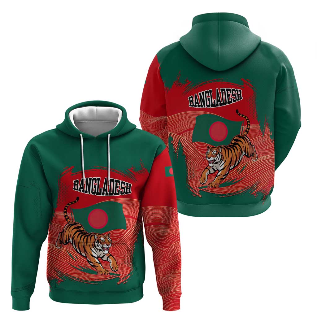 Bangladesh Flag Hoodie with Royal Bengal Tiger Design TS04