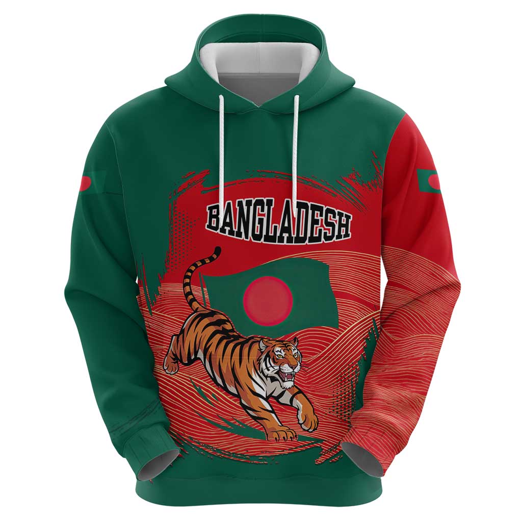 Bangladesh Flag Hoodie with Royal Bengal Tiger Design TS04