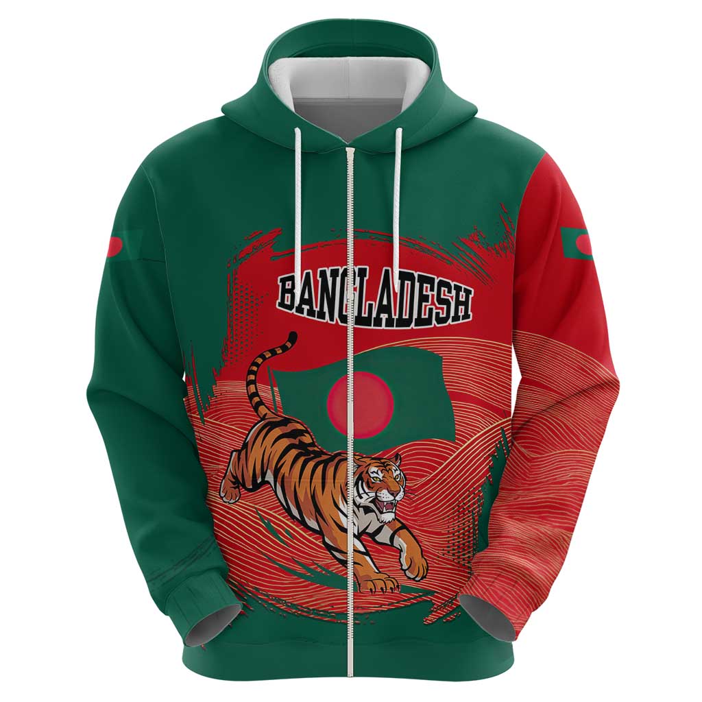 Bangladesh Flag Hoodie with Royal Bengal Tiger Design TS04