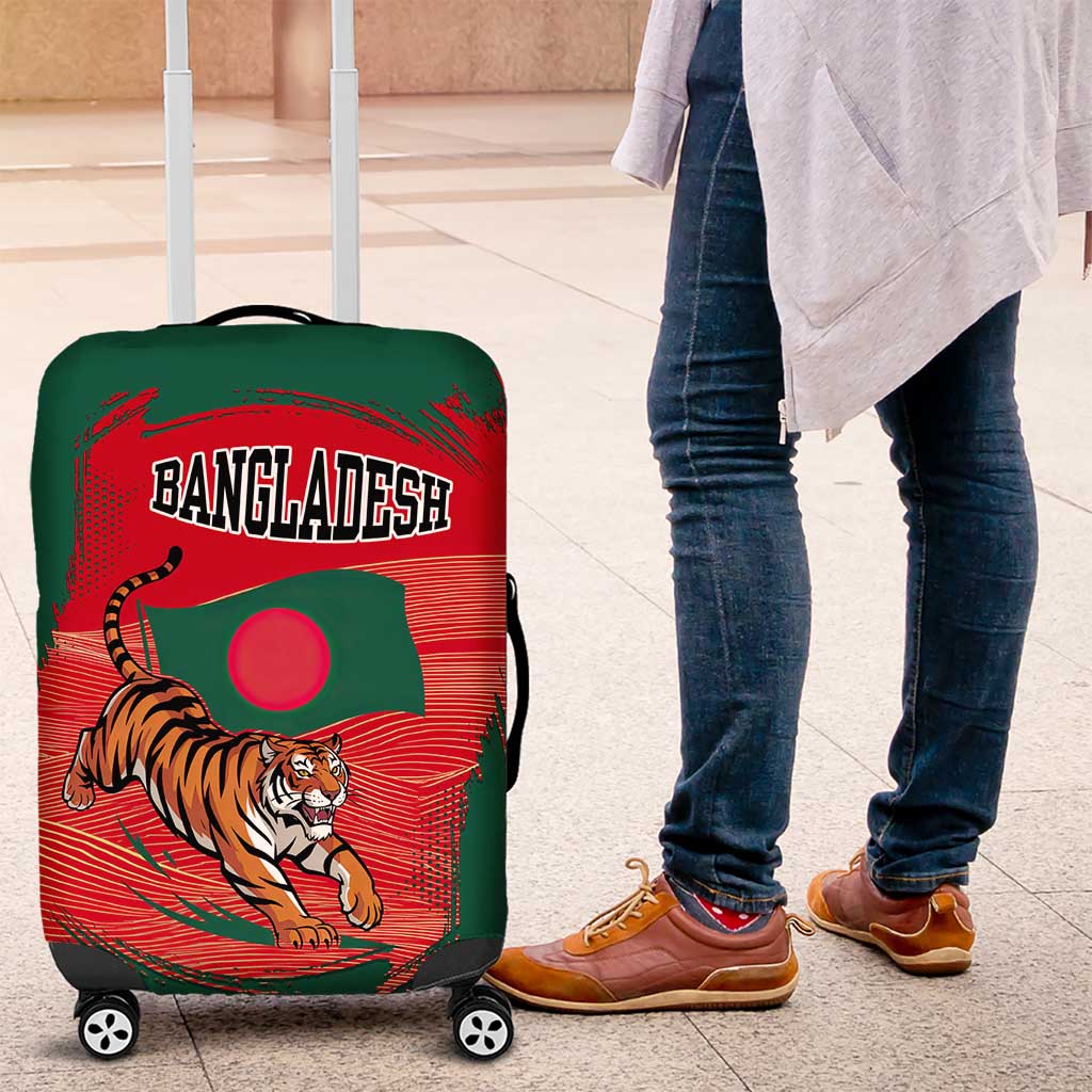 Bangladesh Flag Luggage Cover with Royal Bengal Tiger Design TS04