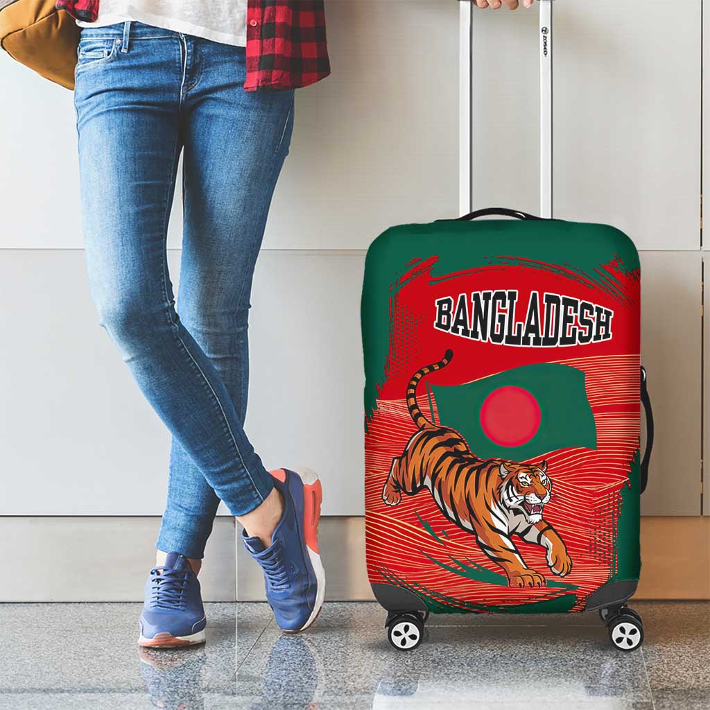 Bangladesh Flag Luggage Cover with Royal Bengal Tiger Design TS04