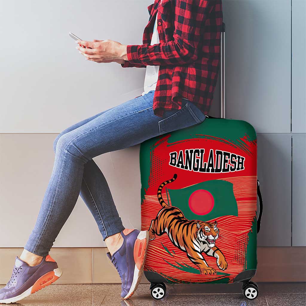 Bangladesh Flag Luggage Cover with Royal Bengal Tiger Design TS04