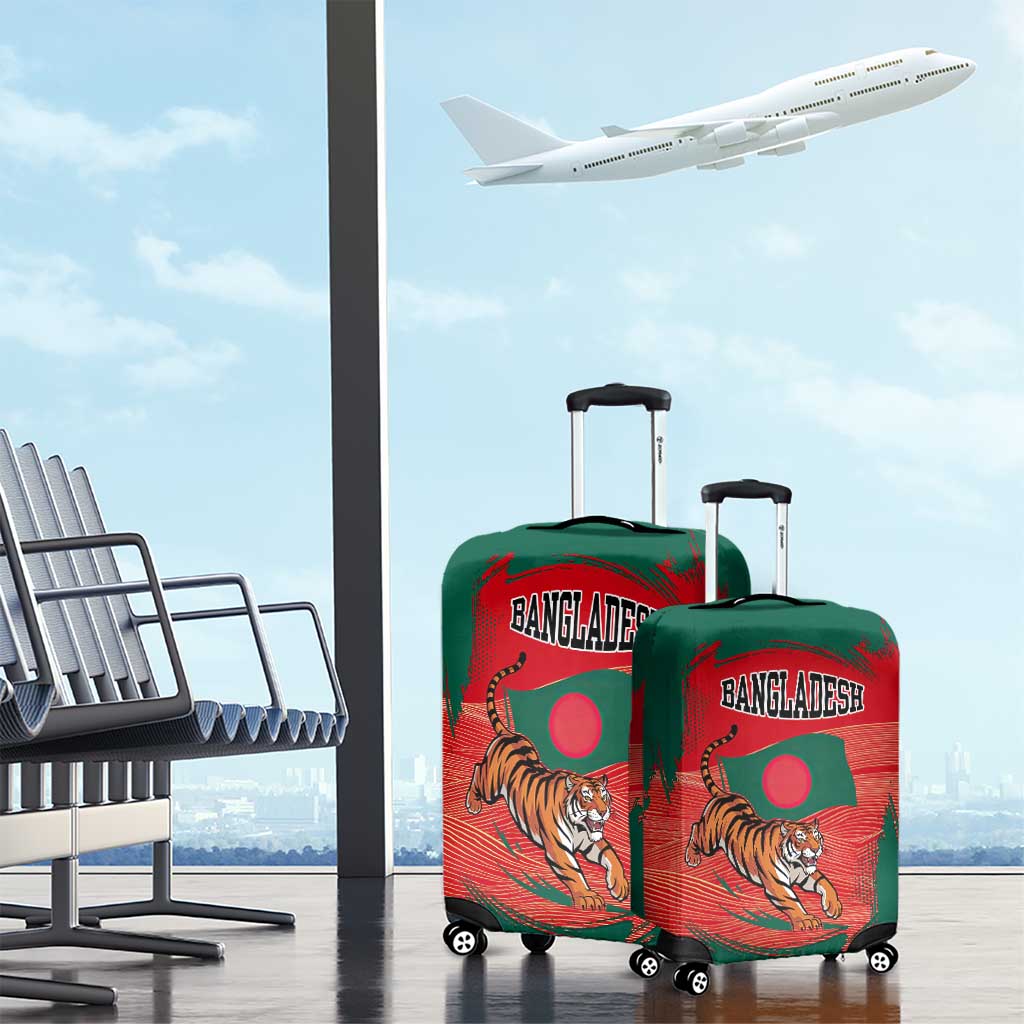 Bangladesh Flag Luggage Cover with Royal Bengal Tiger Design TS04