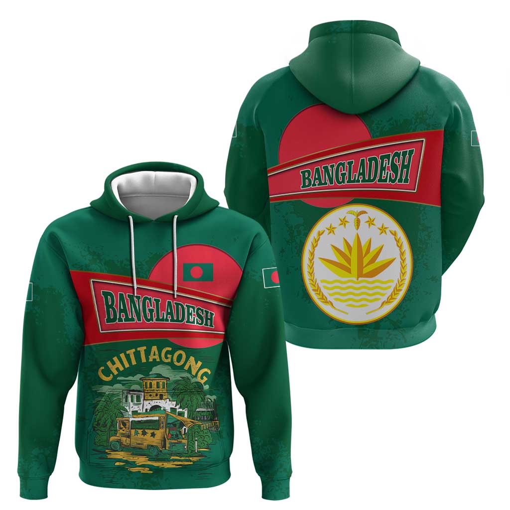 Bangladesh Chittagong Heritage Hoodie with National Emblem and Flag TS04
