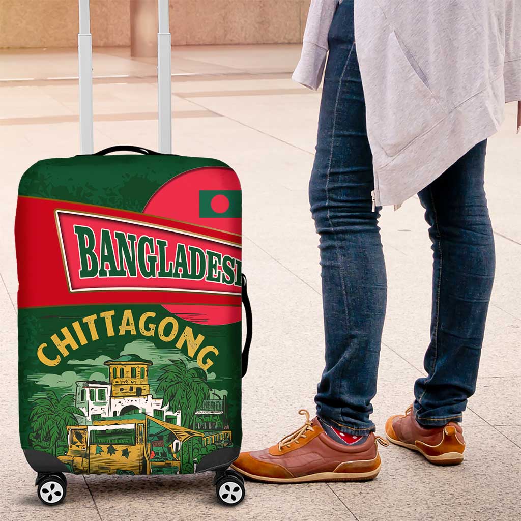 Bangladesh Chittagong Heritage Luggage Cover with National Emblem and Flag TS04