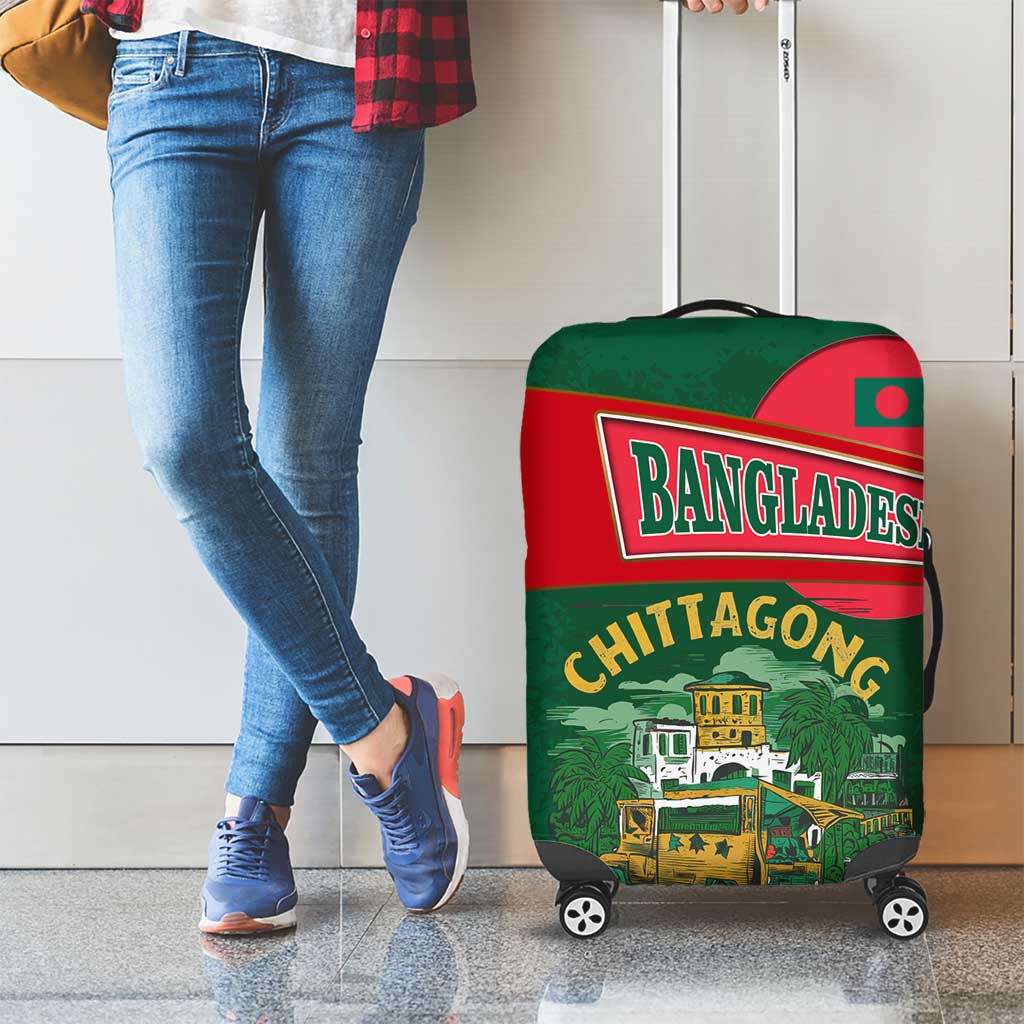 Bangladesh Chittagong Heritage Luggage Cover with National Emblem and Flag TS04