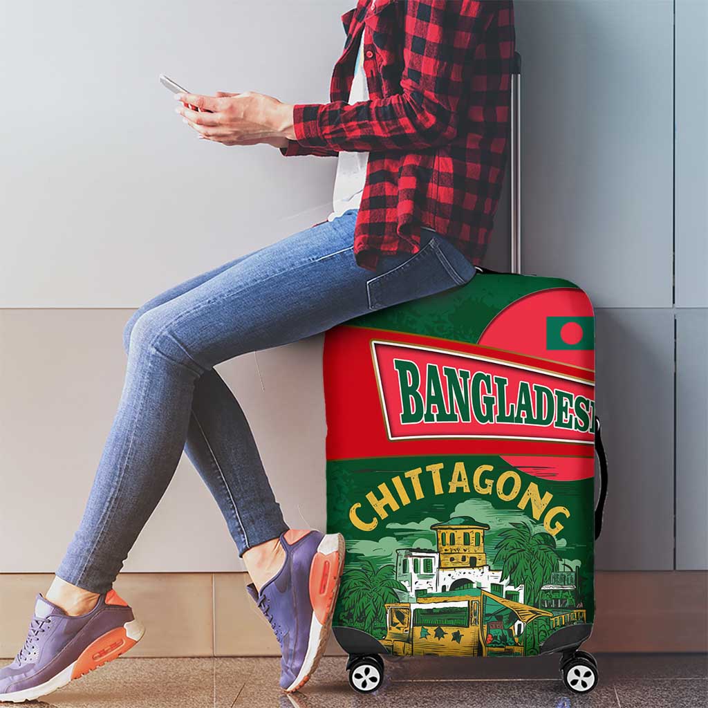 Bangladesh Chittagong Heritage Luggage Cover with National Emblem and Flag TS04