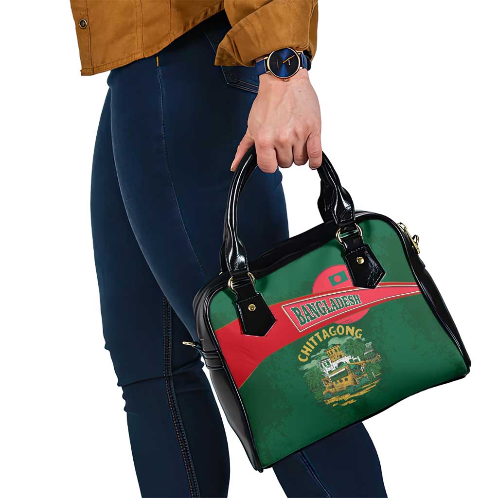 Bangladesh Chittagong Heritage Shoulder Handbag with National Emblem and Flag TS04