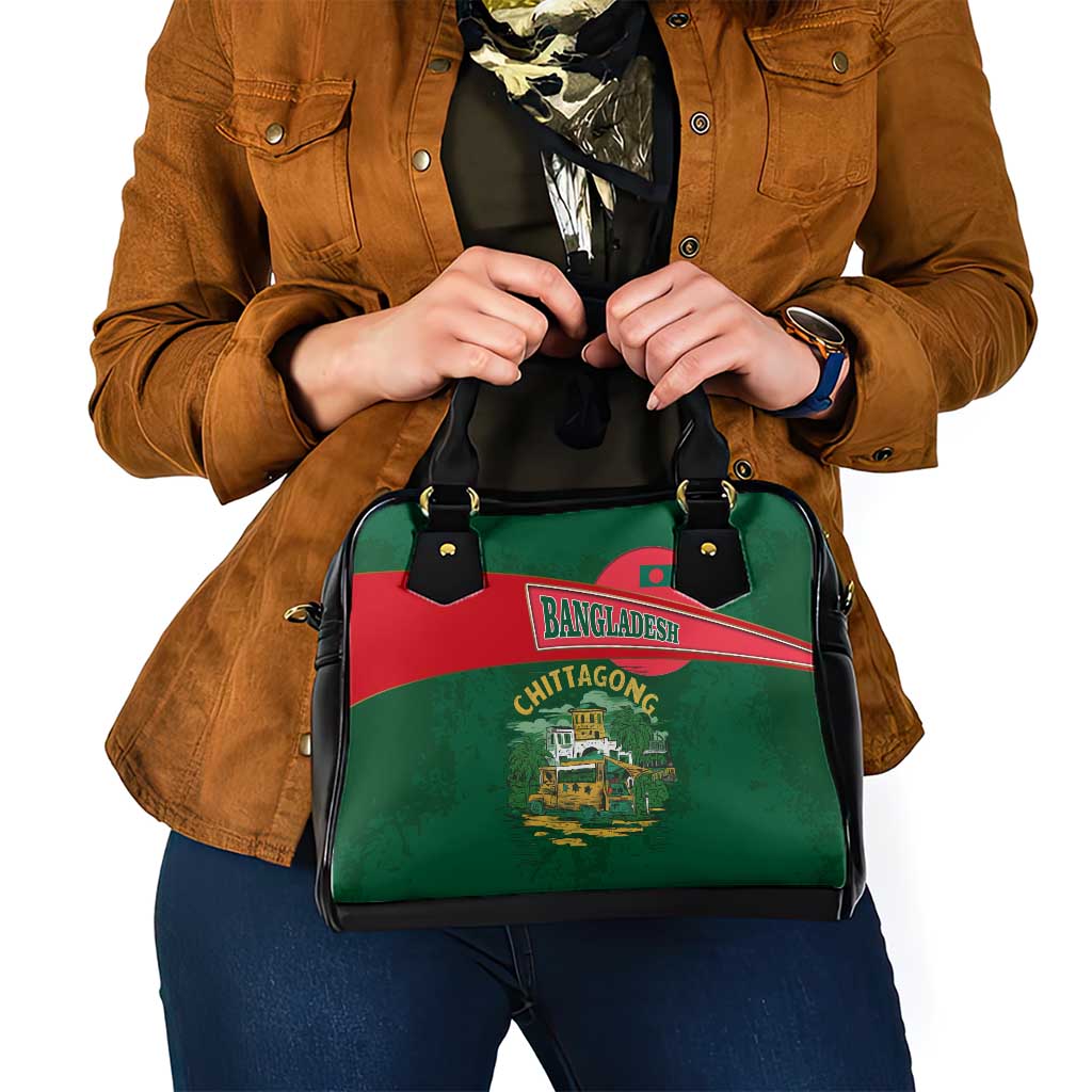 Bangladesh Chittagong Heritage Shoulder Handbag with National Emblem and Flag TS04