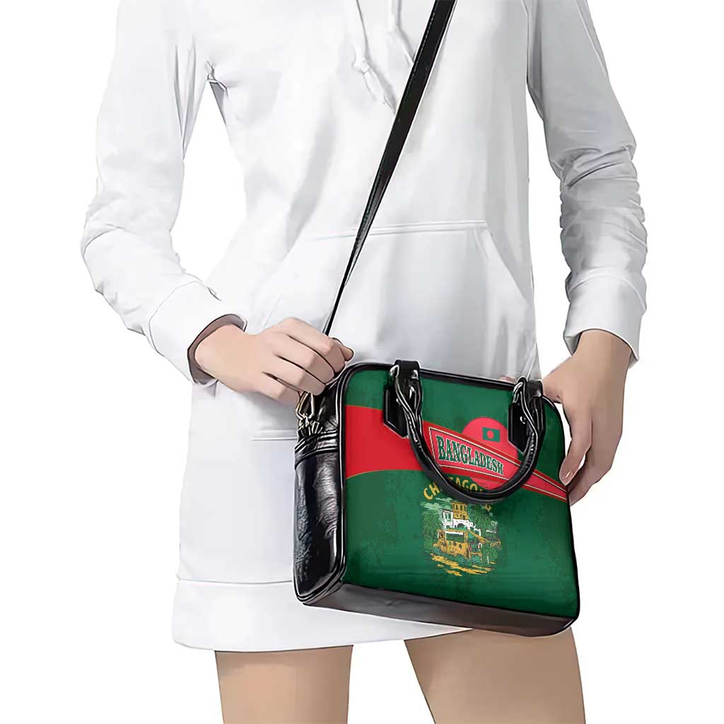 Bangladesh Chittagong Heritage Shoulder Handbag with National Emblem and Flag TS04