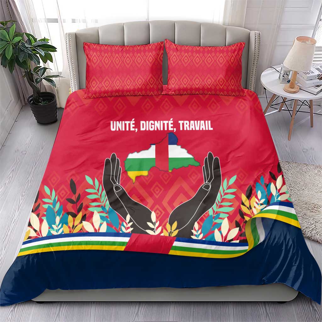 Central African Republic Bedding Set Red Blue Green Tribal Design TS04
