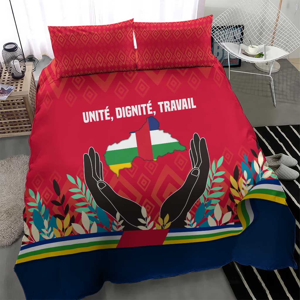 Central African Republic Bedding Set Red Blue Green Tribal Design TS04